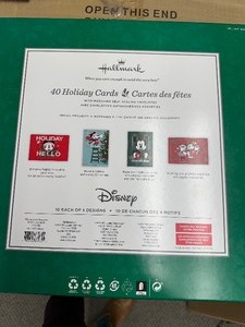 lot 86 image: Disney - Classic Mickey Mouse Really Nice Quality   40 Holiday Cards with Matching Self Seal Envelopes & Foil Stickers -v Like New Open Box