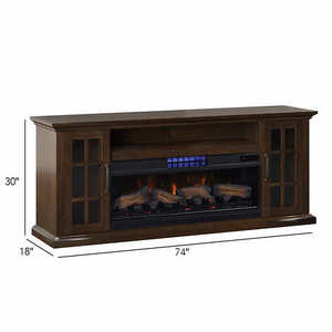 lot 96 image: Used Tresanti Mayson TV Console  Electric Fire Place with ClassicFlame CoolGlow 2-in-1 Electric Fireplace and Fan