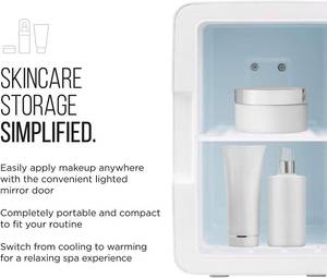 lot 19 image: Chefman Mirrored Beauty Fridge with LED Lighting