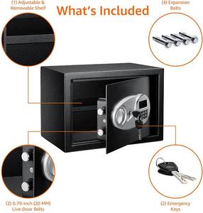 lot 22 image: Amazon Basics Steel Security Safe and Lock Box with Electronic Keypad 