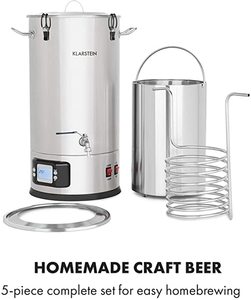 lot 87 image: KLARSTEIN Maischfest Beer Brewing Kettle - Mash Tun, 5-Piece Brewing Equipment Set