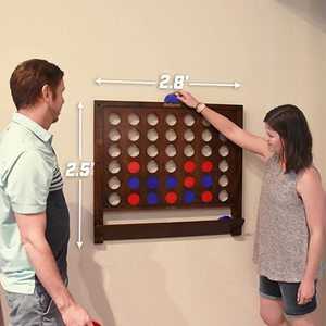 lot 92 image: GoSports Wall Mounted Giant 4 in a Row Game, Brown