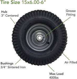 lot 33 image: Marathon Marastar 2pk UNiversal Fit Flat Free Lawn Mower Tire Assembly