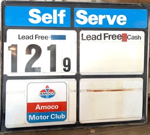 lot 80 image: Vintage Amoco Price Sign