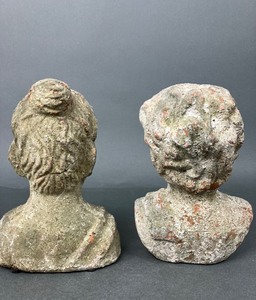 lot 12 image: Pair of Clay Busts- Male & Female