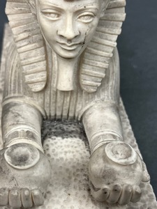 lot 13 image: Pair of Egyptian Sphinx Carved Sculptures