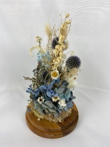 lot 75 image: Glass Dome Covered Dried Wildflower Display