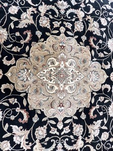 lot 3 image: Handsome Turkish Rug in Black & Cream by Bazaar 10 Ft x 7 Ft 9