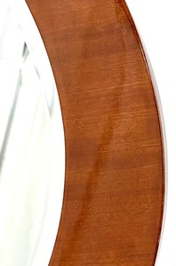 lot 10 image: Large Contemporary Oval Mirror with Wood Frame