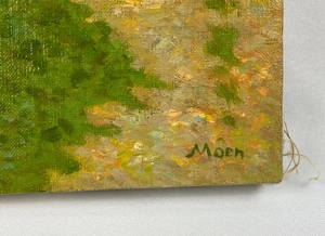 lot 101 image: Original Signed Moen - Landscape with Cabin - Oil on Canvas