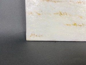 lot 105 image: Original Signed Moen - #057 Landscape - Oil on Gessoboard