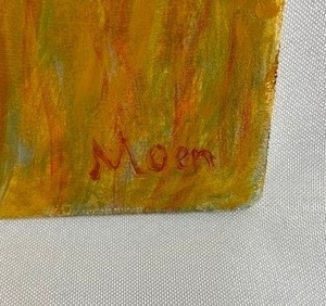 lot 107 image: Original Moen - Bright Colors Seascape - Oil on Gessoboard