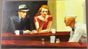 lot 114 image: Framed Print Detail of Nighthawks by Edward Hopper