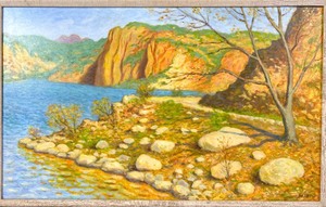 lot 113 image: Cliff Moen Landscape Canyon Lake - Framed & Signed by the Artist