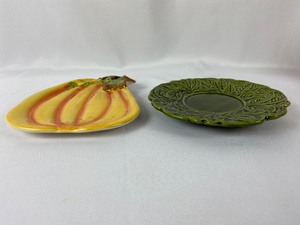 lot 178 image: Pumpkin Platter & Green Leaves Motif Plate
