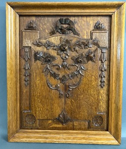 lot 78 image: Vintage Engraved Wood Wall Decor