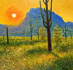 lot 82 image: Two Unframed Paintings of Springtime Landscapes by Artist, Cliff Moen - Signed