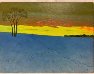 lot 83 image: Three Unframed Paintings of Seasonal Landscapes by Artist, Cliff Moen- Signed
