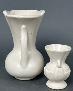 lot 181 image: Two Vintage White Pottery Vases