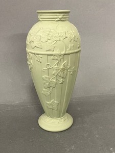 lot 187 image: Vintage Wedgewood Jasperware Sage Green Vase - Made in England