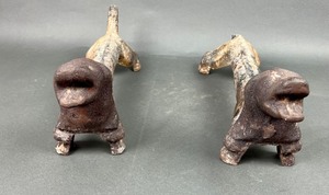 lot 37 image: Antique Dachshund Andirons