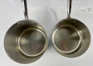 lot 111 image: 2 Piece All-Clad Stainless Steel Sauce Pans, 1.5 Qt & 2 Qt