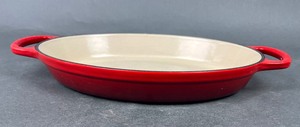 lot 174 image: Le Creuset Oval Baking Pan - Red