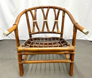 lot 5B image: John Wisner Mid-Century Far Horizons Bamboo Rattan Armchair- for Ficks Reed
