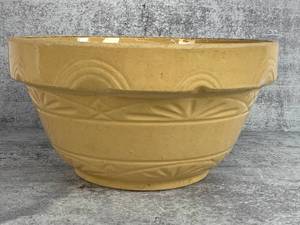 lot 159 image: Large Antique Glazed Pottery Serving Bowl