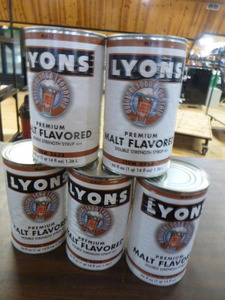lot 42 image: 5 Cans of Lyons Premium Malt Flavored Double Strength Syrup