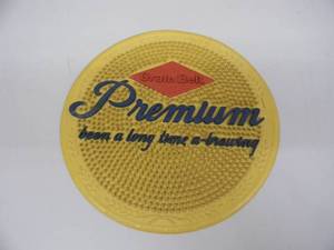 RARE VINTAGE GRAIN BELT PREMIUM BEER ROUND RUBBER BAR MAT - VERY NICE - AWESOME PIECE - APPROX 9 - SEE PICTURES