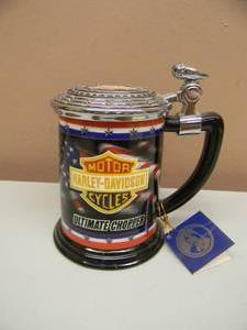 FRANKLIN MINT HARLEY-DAVIDSON MOTOR CYCLES TANKARD - ULTIMATE CHOPPER - NEW - COOL PIECE - SEE PICTURES
