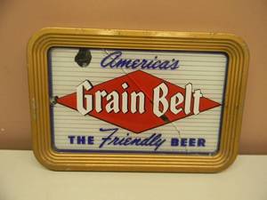 VINTAGE GRAIN BELT THE FRIENDLY BEER SIGN - AWESOME SIGN - HAS CONDITION ISSUES, SEE PICTURES