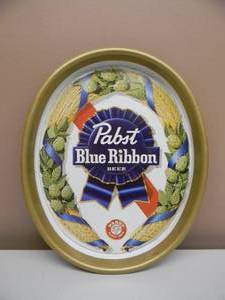RARE VINTAGE PABST BLUE RIBBON OVAL BEER TRAY - VERY COOL PIECE - SEE PICTURES