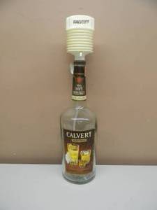 VINTAGE CLAVERT EXTRA WHISKEY ONE GALLON BOTTLE WPUMP TOP - VERY COOL BAR PIECE - APPROX SEE PICTURES