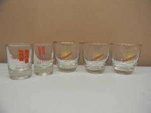 VINTAGE OLD FITZGERALD WHISKEY GLASSESSHOOTER GLASSES - NICE SET - SEE PICTURES