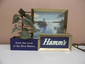 RARE VINTAGE 1950s Lighted Hamms Beer Sign Register Topper - Works - AWESOME PIECE - SEE PICTURES