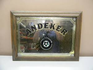 NEW OLD STOCK - VINTAGE 1980 ANDEKER OF AMERICA PABST BREWING COMPANY BAR SIGN  MIRROR - GREAT PIECE - APPROX 23 By 16 - SEE PICTURES