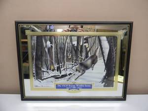 NEW OLD STOCK - RARE - VINTAGE 2001 E&J VSOP BRANDY WILDLIFE SERIES NO 0333 DEER BAR SIGN  MIRROR - GREAT PIECE - APPROX 23 By 16 - SEE PICTURES