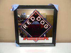 NEW OLD STOCK - VINTAGE 1994 RED DOG UNCOMMONLY SMOOTH BAR SIGN  MIRROR - AWESOME PIECE - APPROX 19 By 19 - SEE PICTURES