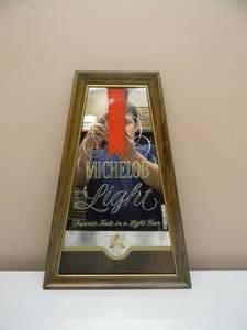 NEW OLD STOCK - VINTAGE 1978 MICHELOB LIGHT BAR SIGN  MIRROR, PYRAMID SHAPE - AWESOME PIECE - APPROX 15 By 20 - SEE PICTURES