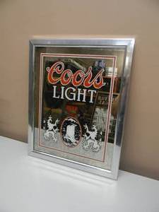 NEW OLD STOCK - VINTAGE 1983 COORS LIGHT BEER BAR SIGN  MIRROR - AWESOME PIECE - APPROX 15 By 18 - SEE PICTURES