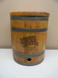 NEW OLD STOCK - RARE Vintage Jack Daniels Lynchburg Lemonade Wood Barrel Cooler Dispenser - AWESOME PIECE - APPROX 13 By 10 - SEE PICTURES