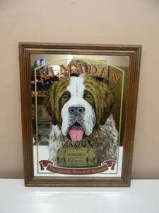 NEW OLD STOCK - VINTAGE ALMADEN BRANDY THE GENTLE GIANT BAR SIGN  MIRROR - VERY COOL PIECE - APPROX 17 By 22 - SEE PICTURES