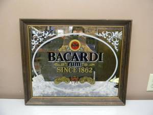 NEW OLD STOCK - VINTAGE 1978 BACARDI RUM BAR SIGN  MIRROR - VERY COOL PIECE - APPROX 23 By 19 - SEE PICTURES