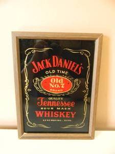 NEW OLD STOCK - VINTAGE JACK DANIELS OLD NO. 7 BRAND OLD TIME QUALITY TENNESSEE SOUR MASH WHISKEY LYNCHBURG, TENN. BAR SIGN  MIRROR - AWESOME PIECE - APPROX 10 By 12 - SEE PICTURES