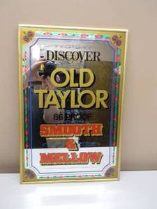 NEW OLD STOCK - VINTAGE DISCOVER OLD TAYLOR SMOOTH & MELLOW BAR SIGN  MIRROR - AWESOME PIECE - APPROX 12 By 18 - SEE PICTURES