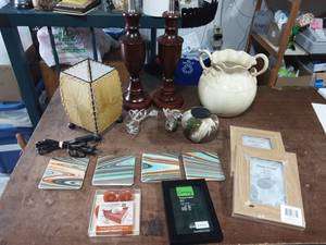 Bamboo Lamp, Pottery, Coasters & Other Home Decor