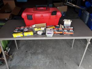 Large Lot Of Finish Nails & Drywall Screws With Tool Box Carry Case