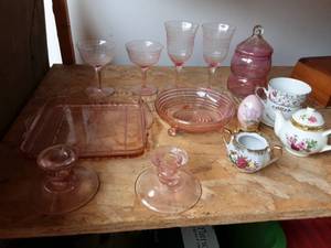 Lot Of Pink Glassware